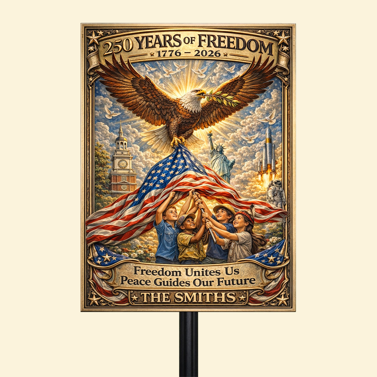 America 250th Anniversary Metal Sign - Personalized Gifts For Patriots 02tytn110326 - Metal Signs - GoDuckee