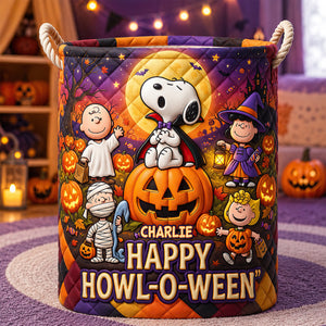 Happy Halloween Quilted Laundry Basket - Personalized Gifts For Cartoon Lovers 04tydt050826