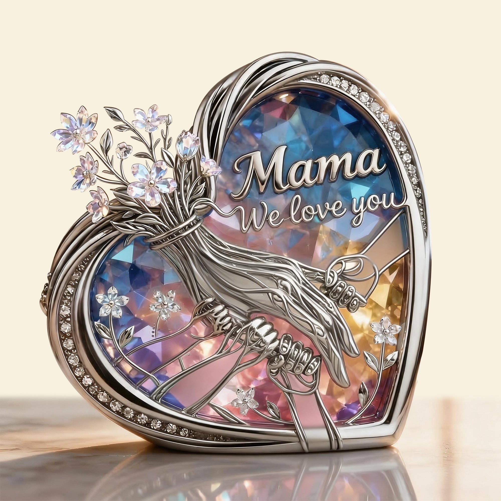 Mom & Children Holding Hands Love Acrylic Plaque - Personalized Gifts For Mom 04qhlu120326-Homacus