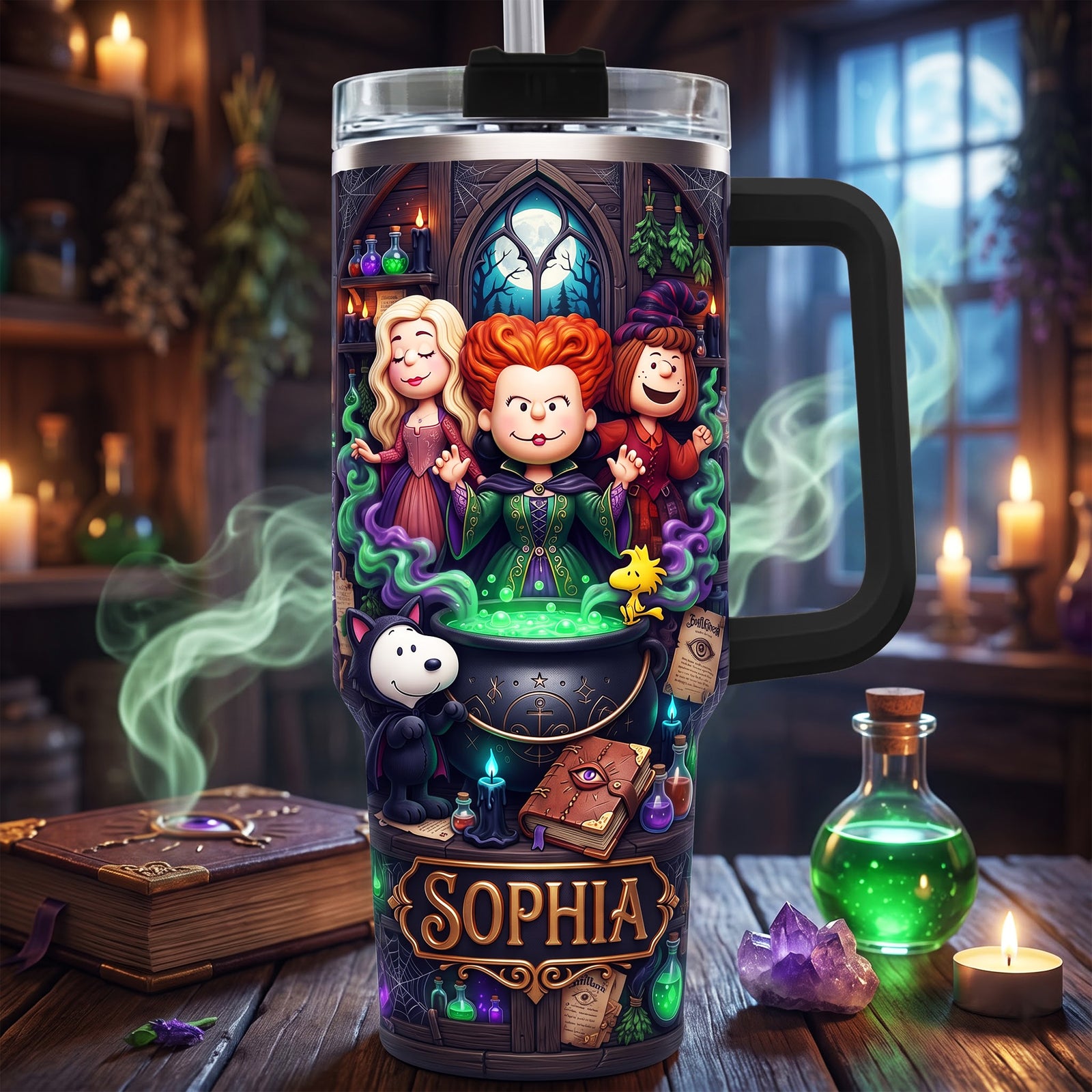 Personalized Spooky Magic 40oz Tumbler – Halloween Gift For Witch Lovers 02tyqn310726