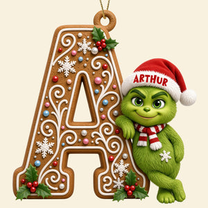 Whimsical Character Initial Alphabet Ornament - Personalized Gift  For Christmas 04HUDT100926