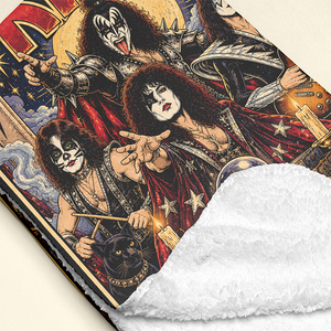 KISS Rock And Roll Tarot Card Blanket  - Personalized Gifts For Music Lovers 07HULU281026