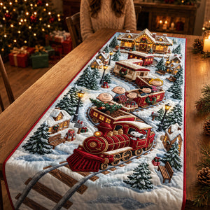 Christmas Village Quilted Table Runner Personalized Gifts For Friends 01TYDT130826