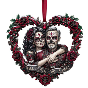Skull Love Couple Christmas Ornament - Personalized Gift For Couples 05TYTN090926 - Ornament - GoDuckee