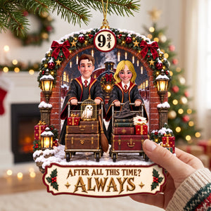 Whimsical Train Christmas Ornament - Personalized Gifts For Couple 03tyqn120926
