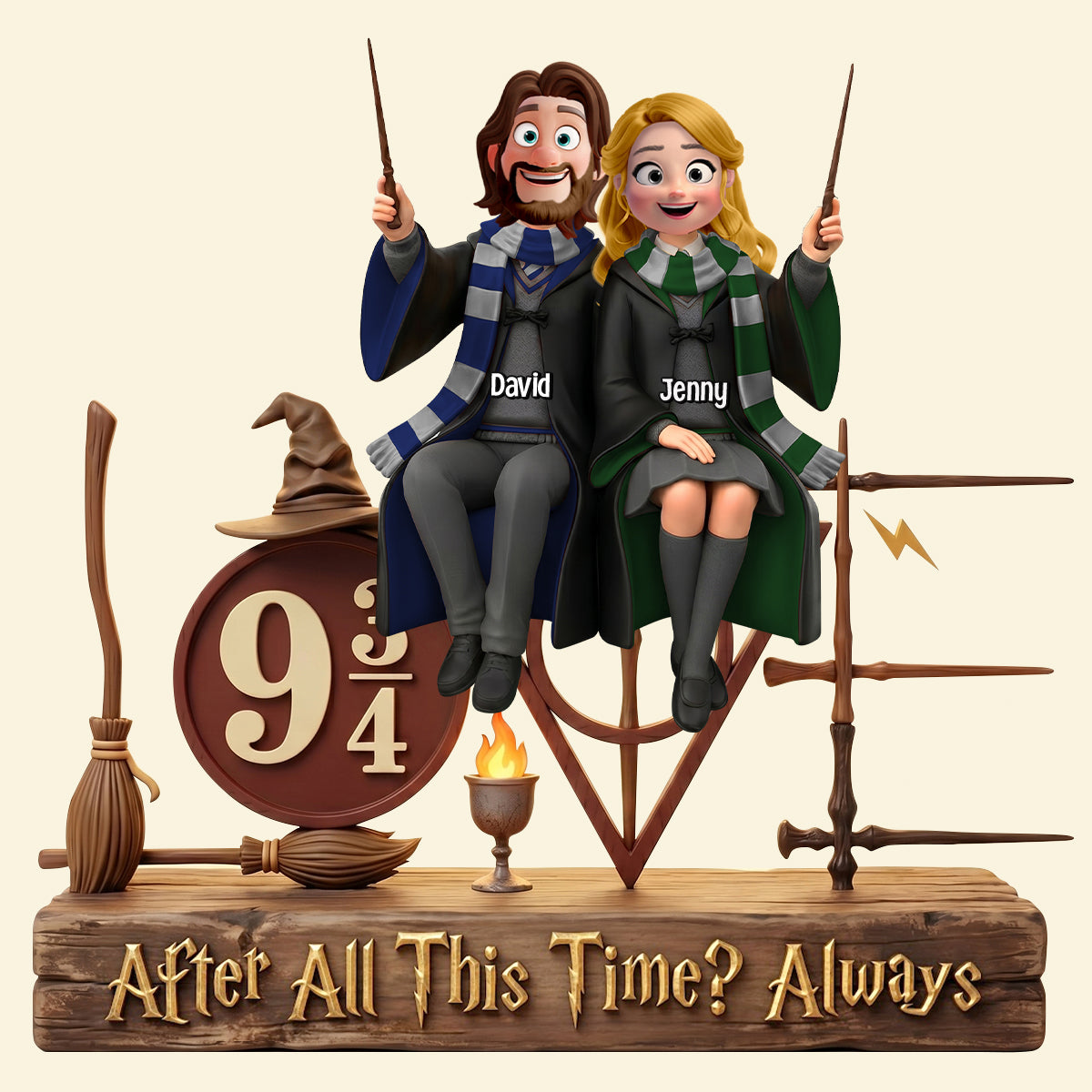 Fantasy Wizard Couple Acrylic Plaque - Personalized Gifts For Couple 02natn300526