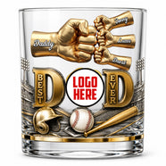Legendary Baseball Dad Whiskey Glass - Personalized Gifts For Dad 02NATN220526