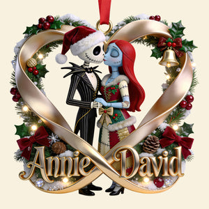 Kissing Spooky Couple Christmas Ornament - Personalized Gifts For Couple 06pgdt231026
