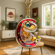Dino Alphabet Letter Keychain- Personalized Gifts For Fans 01tgpu120625-Homacus