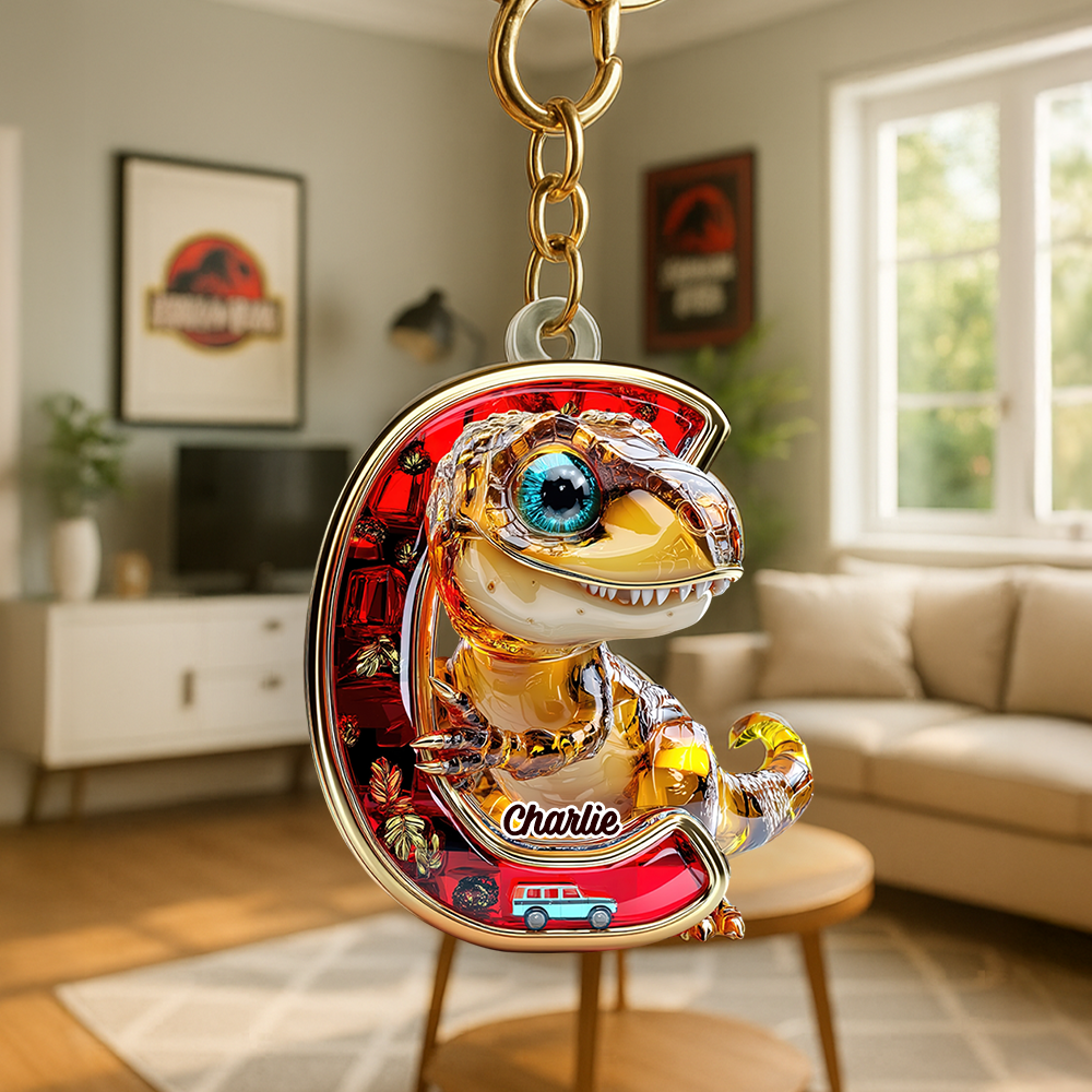 Dino Alphabet Letter Keychain- Personalized Gifts For Fans 01tgpu120625-Homacus