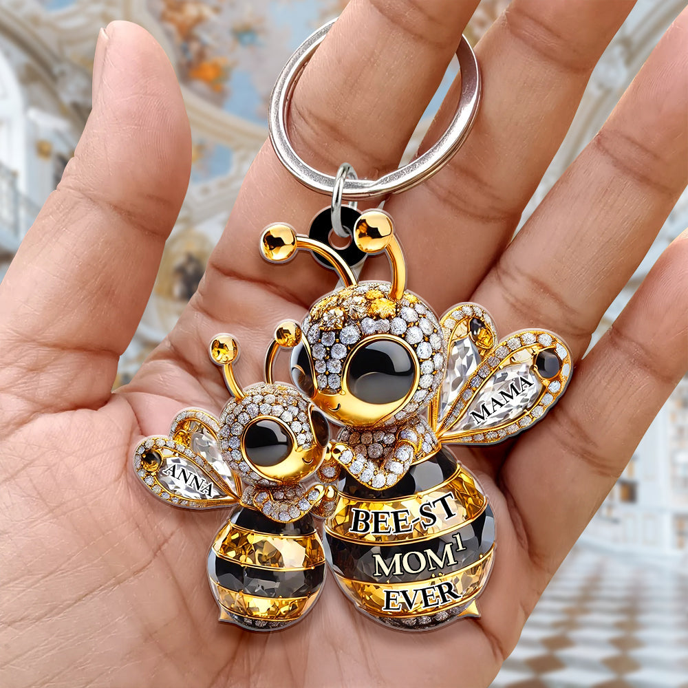 Personalized Gifts For Bee Mom Keychain Bee-st Mom 01TGDT310325-Homacus