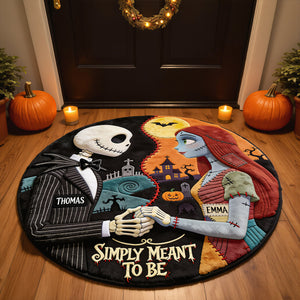 Spooky Couple Round Mat - Personalized Halloween Gifts For Couples 08hadt050826