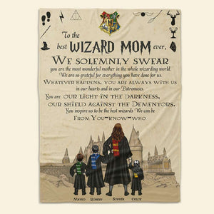 Personalized Gifts For Mom Blanket To The Best Wizard Mom Ever 01HTDT010424TM-Homacus