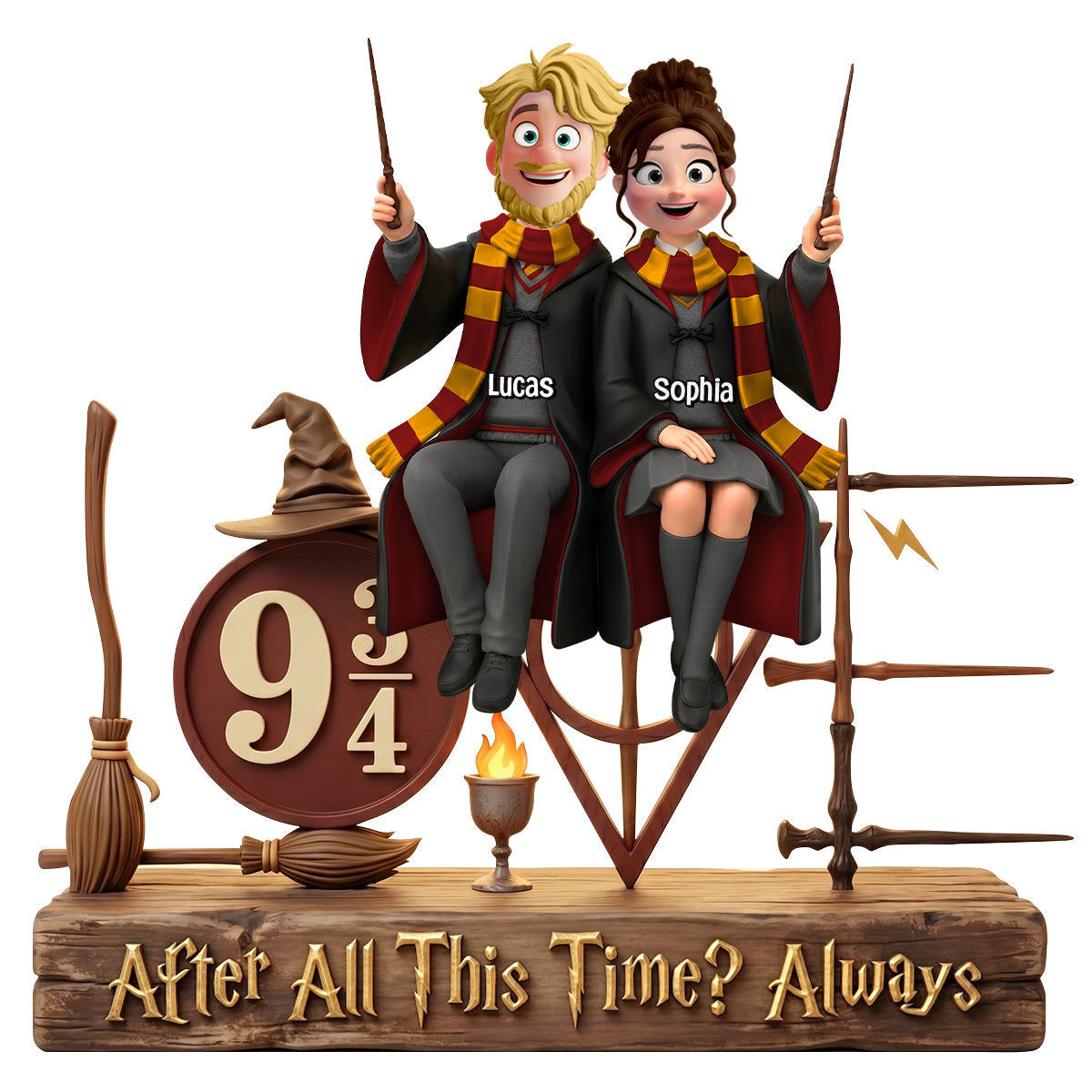 Fantasy Wizard Couple Acrylic Plaque - Personalized Gifts For Couple 02natn300526