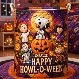 Happy Halloween Quilted Laundry Basket - Personalized Gifts For Cartoon Lovers 04tydt050826