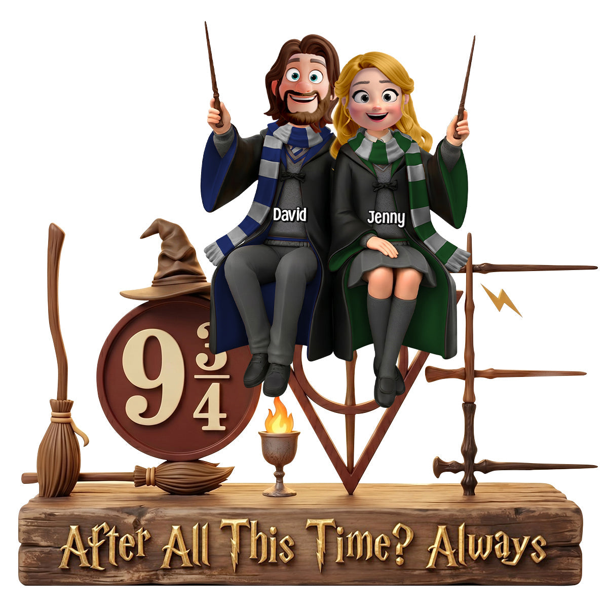 Fantasy Wizard Couple Acrylic Plaque - Personalized Gifts For Couple 02natn300526