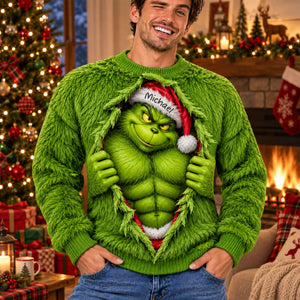 Sneaking Out Christmas Monster Shirt - Personalized Gifts For Christmas Sweatshirt 04TYTI100926