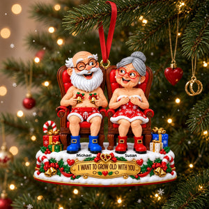 Naughty Old Couples Acrylic Ornament - Personalized Christmas Gifts For Couples 04ohti081026