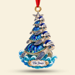 Jolly Turtle Flow Acrylic Ornament - Personalized Christmas Gifts For Family 01qhti051026