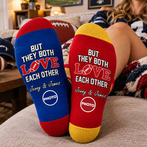 But They Both Love Each Other Middle Tube Socks - Personalized Gifts For Sports Loving Couple 01huti091026