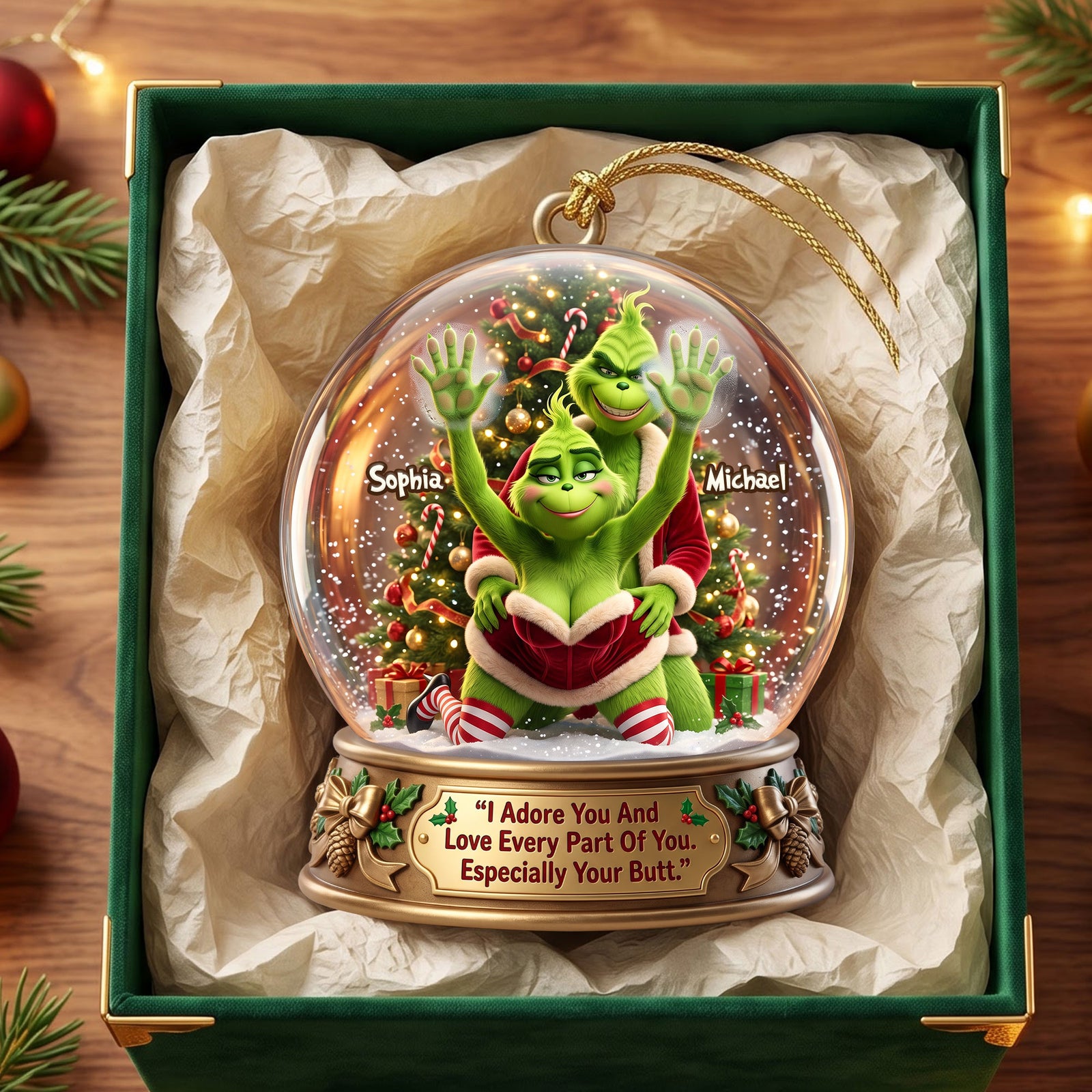 I Adore You Acrylic Ornament – Personalized Christmas Gift For Couple 03PATI030826