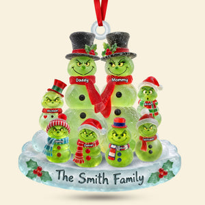 Cute Grouchy Mischief Snowman Family Acrylic Ornament - Personalized Christmas Gifts For Family 01ohti100926-Homacus