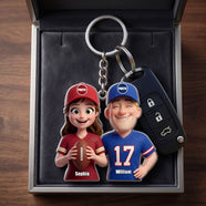 True Love Couple Keychain - Personalized Sports Couple Gift 04HUTI180626
