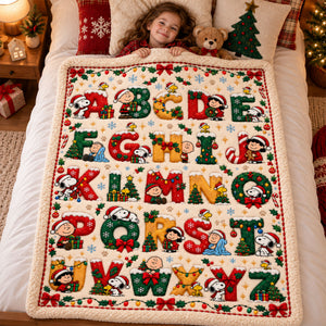 Cute Christmas Alphabet Blanket - Personalized Christmas Gifts 01nati221026
