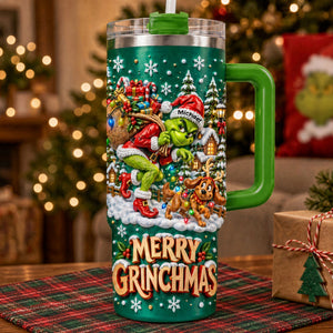 Christmas Mischief Colorful 40oz Tumbler With Handle - Personalized Christmas Gifts 05tyti061026