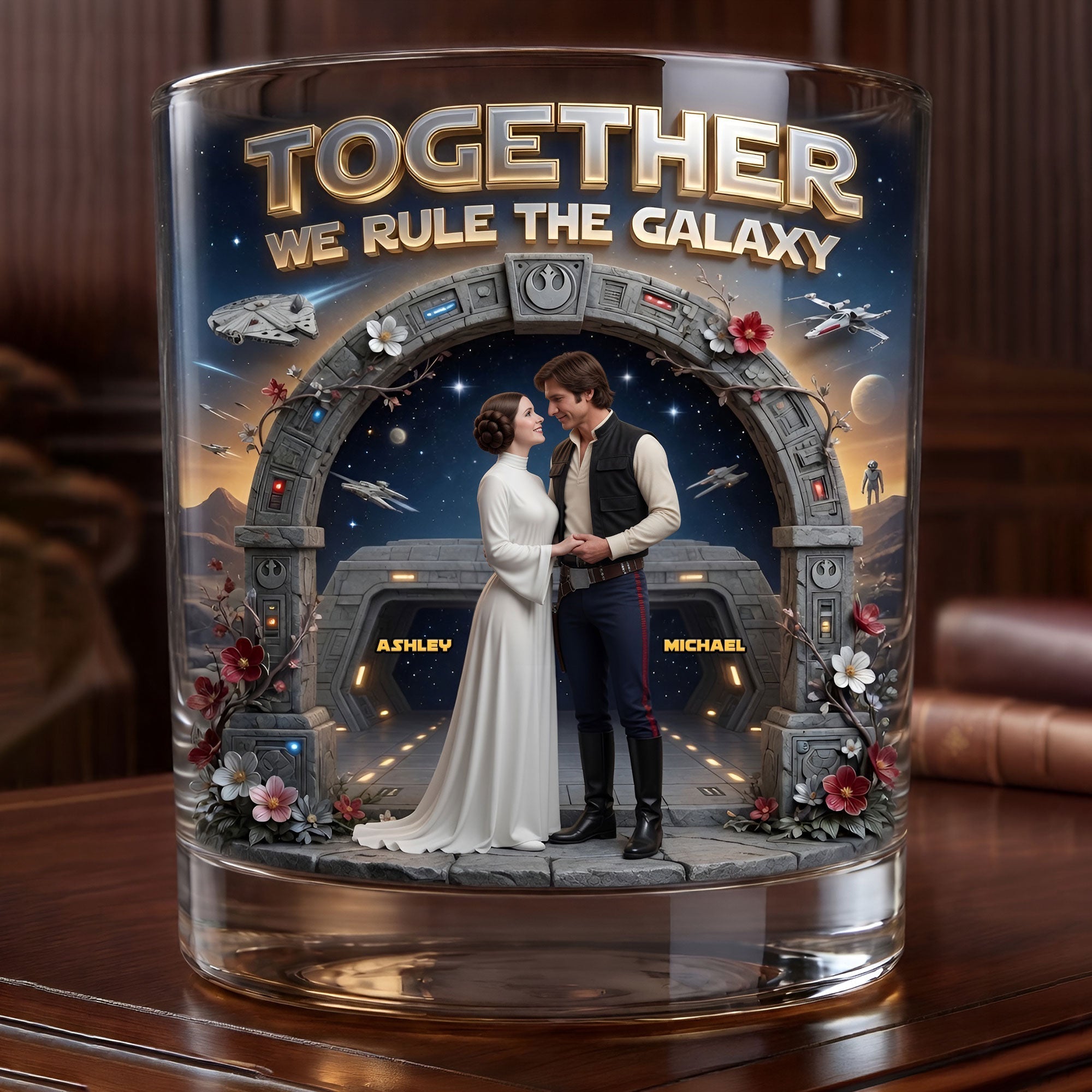 Romantic Couple Round Glass - Personalized Gifts For Couple 03tyti150626