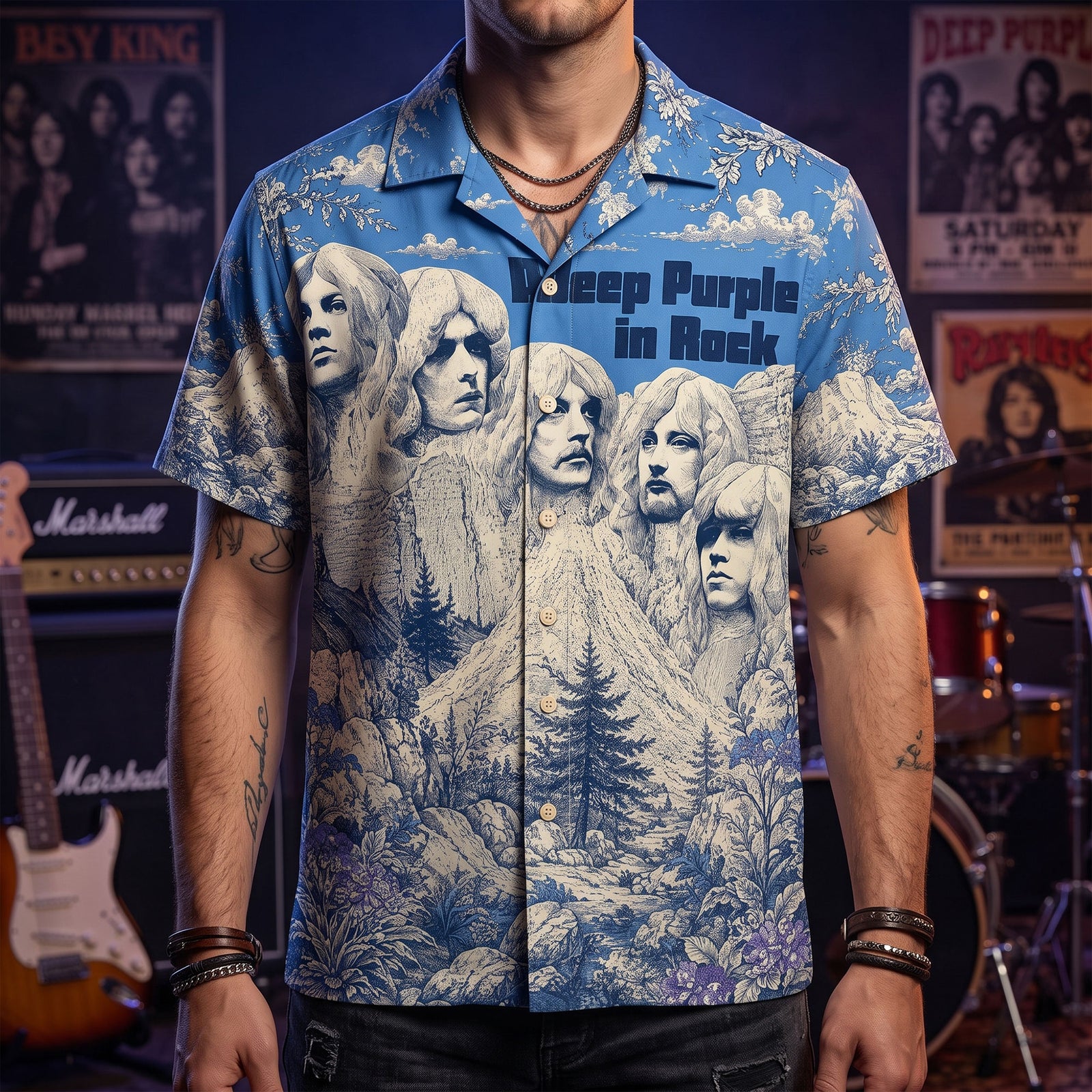 Vintage Deep Purple Band Hawaiian Shirt, Personalized Gifts 04NATI040726