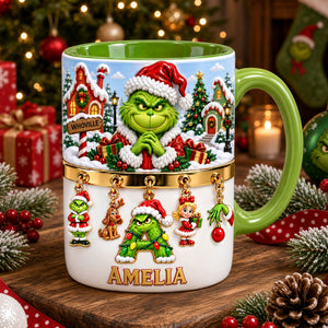 Holiday Mischief Alphabet Accent Mug - Personalized Christmas Gifts 01TYTI230926-Homacus