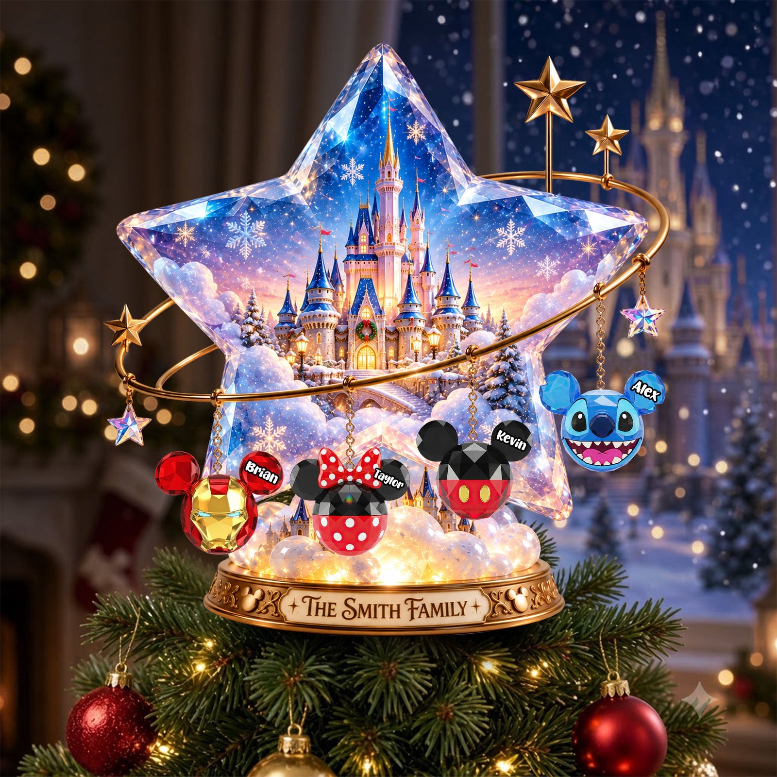 Sparkling Castle Family Tree Topper - Personalized Christmas Gifts For Family 02OHTI151026