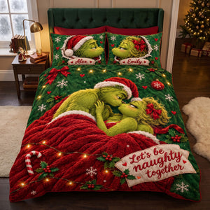 Furry Naughty Couples Quilt Bed Set - Personalized Christmas Gifts For Couples 04ttti300926