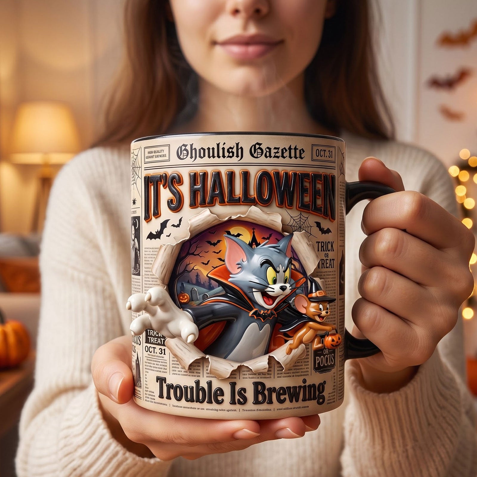 Halloween Trouble Coffee Mug - Personalized Gifts For Friends 05PATI100826