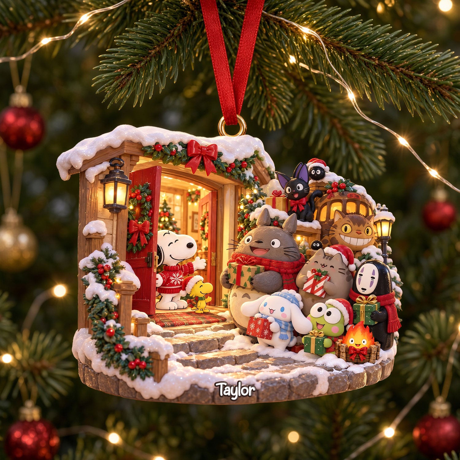 Cute Hospitable Cross-over Christmas Ornament - Personalized Gifts 03qhti091026