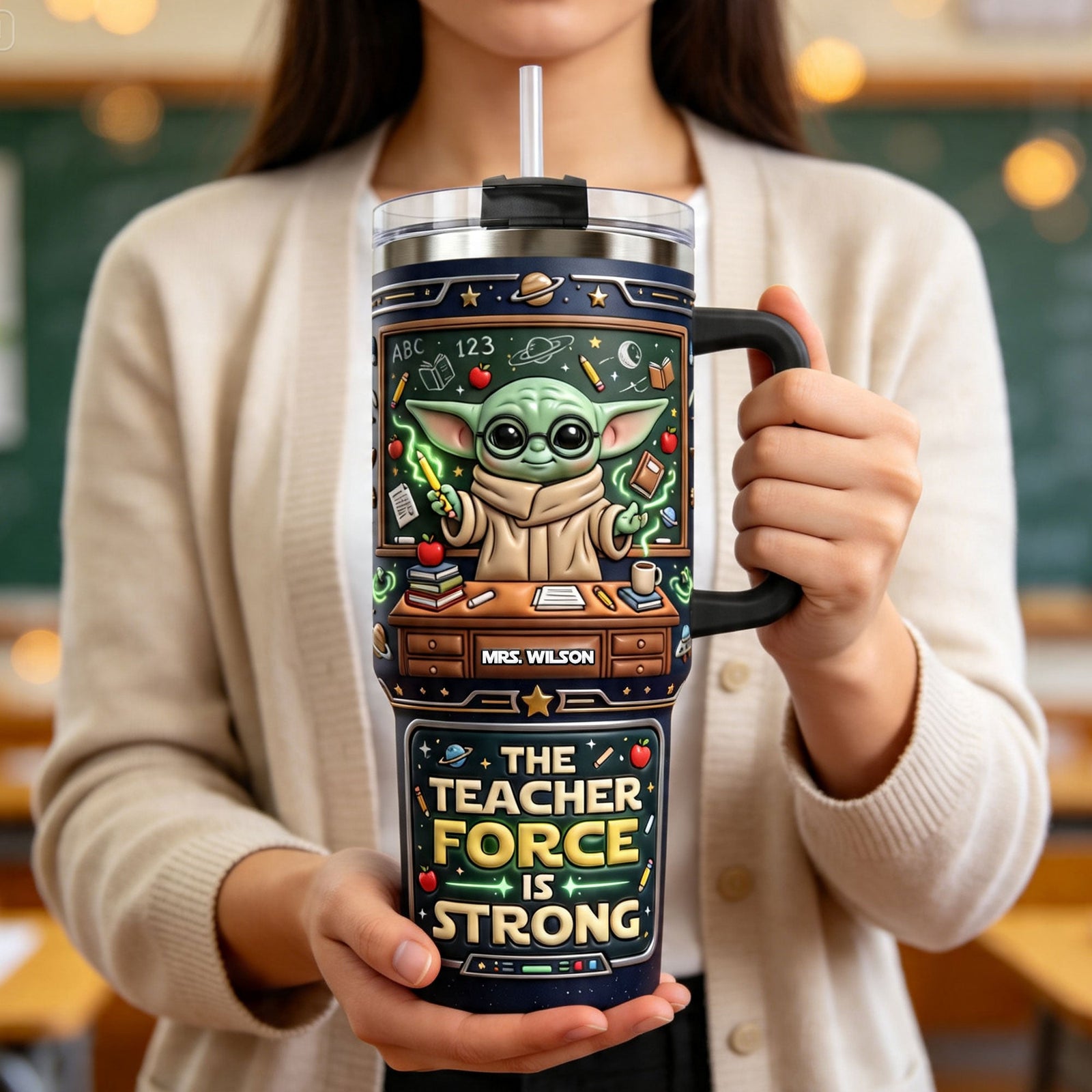 Galactic Teacher Tumbler Handle - Personalized Appreciation Gift 04TYTI230726-Homacus