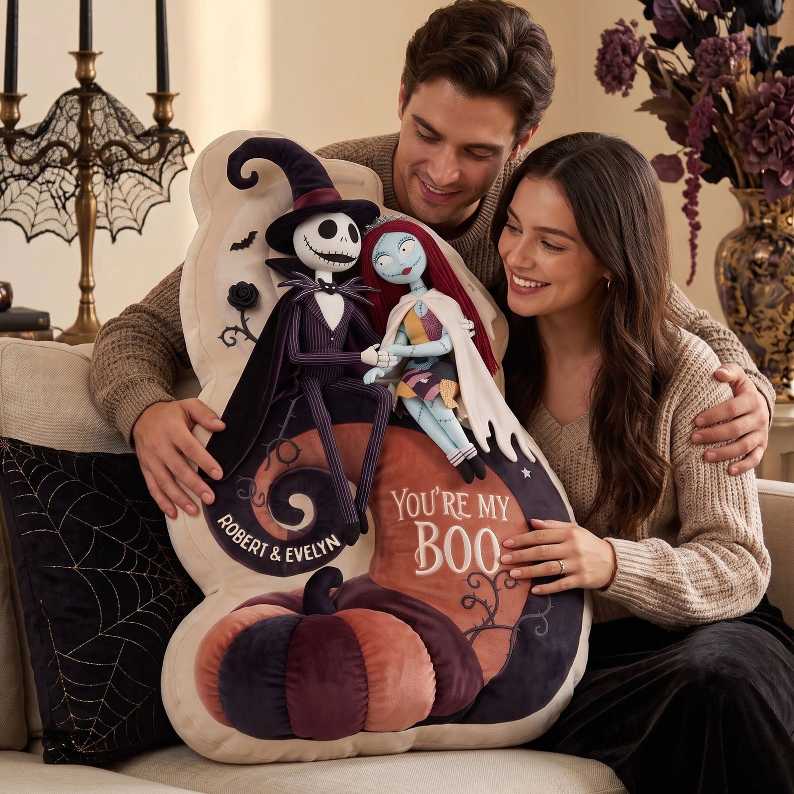 Gothic Couple Halloween Pillow - Personalized Gifts For Couple 01TYTI290726