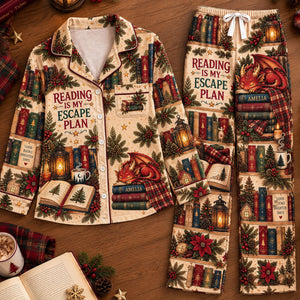 Mystical Dragon Library Pajama Set - Personalized Gifts For Book Lovers 02pati031026