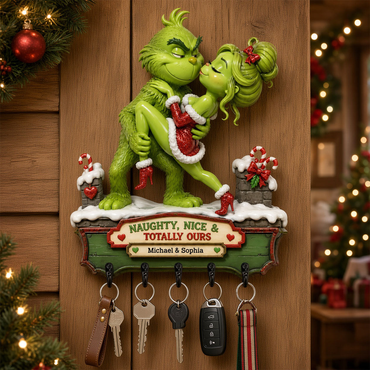 Mischief Couple Acrylic Key Hanger - Personalized Christmas Gifts 02nati240826
