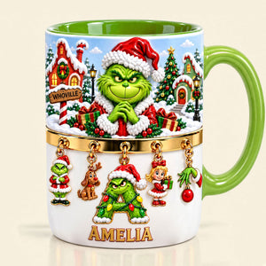 Holiday Mischief Alphabet Accent Mug - Personalized Christmas Gifts 01TYTI230926-Homacus
