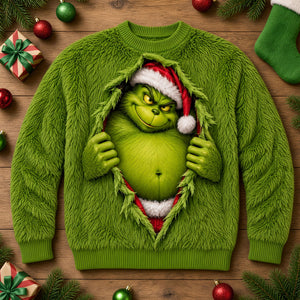 Sneaking Out Christmas Monster Shirt - Personalized Gifts For Christmas Sweatshirt 04TYTI100926