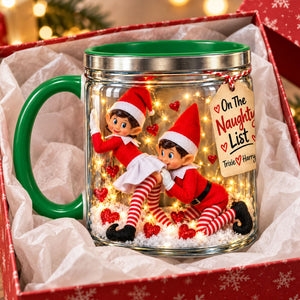 Cheeky Couple Christmas Red Accent Coffee Mug - Personalized Gifts For Couple 04huti211026
