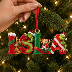 Grouchy Mischief Alphabet Christmas Acrylic Ornament - Personalized Christmas Gifts 06pati081026