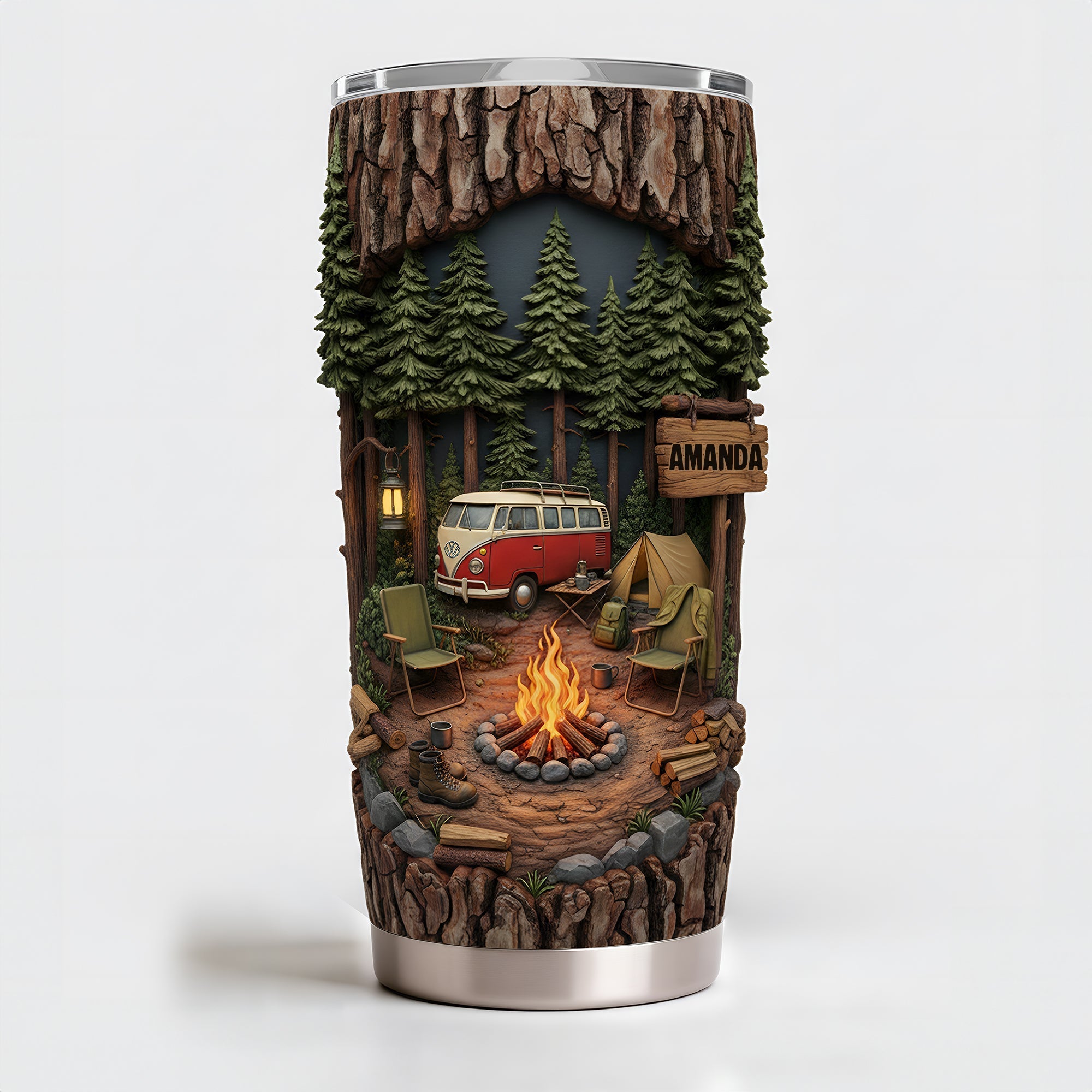 Campfire Adventure 20oz Tumbler - Personalized Gift For Camping Lovers 05KILU301225