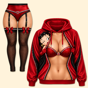 Cheeky Costume Hoodie & Leggings - Personalized Gifts For Wife, Girlfriend Set 03HADH211026