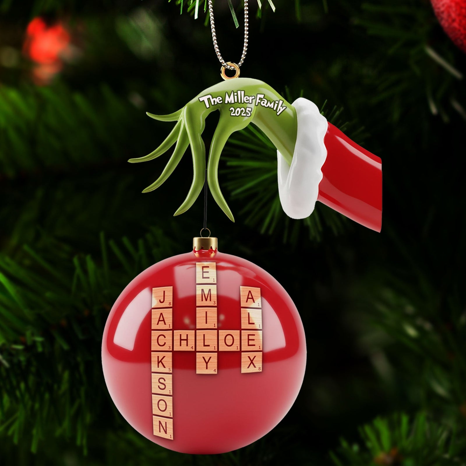 Crossword Family Name Ornament - Personalized Gift For Christmas 04NATI241025