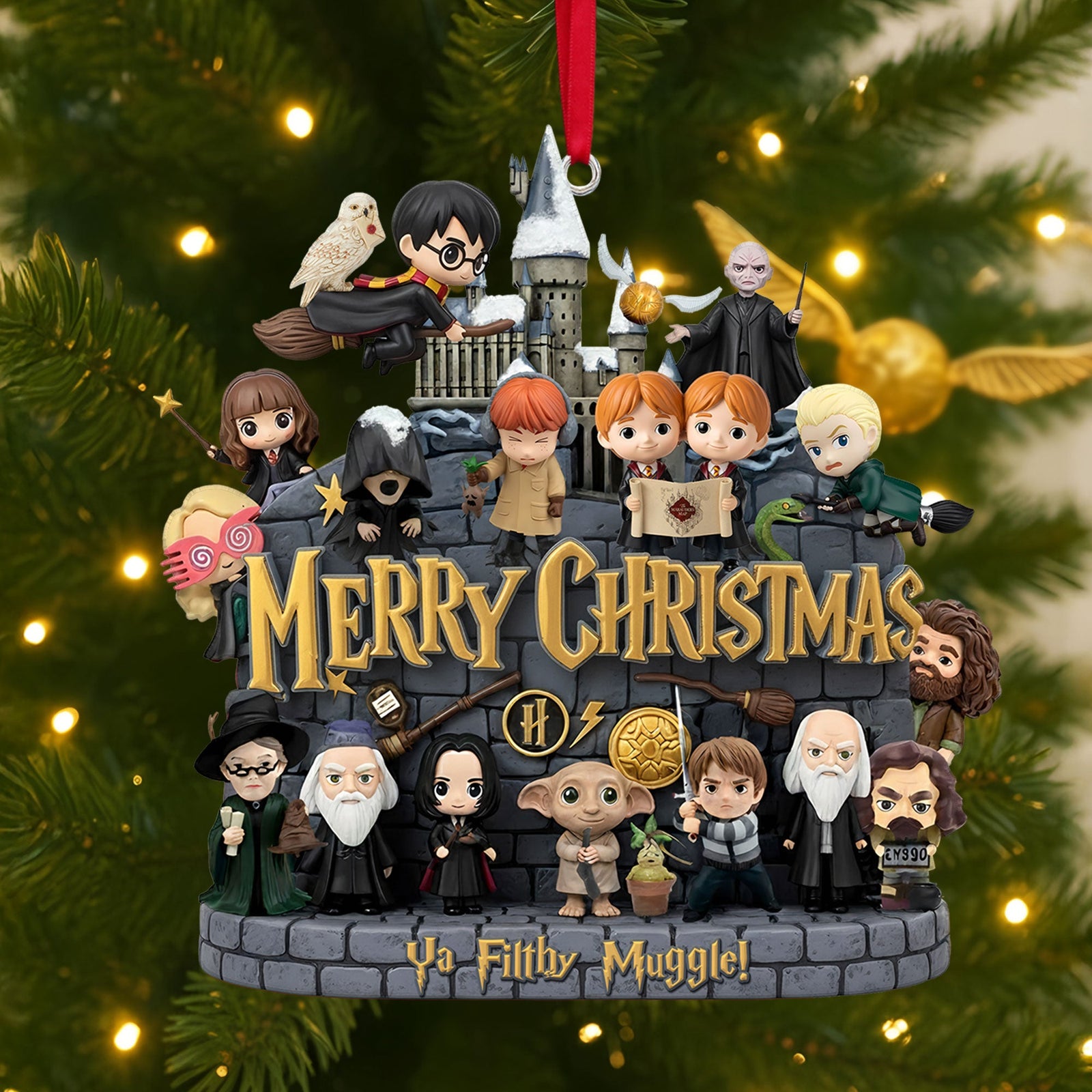 Jolly Castle Christmas Ornament, Personalized Gifts 01qhti150925