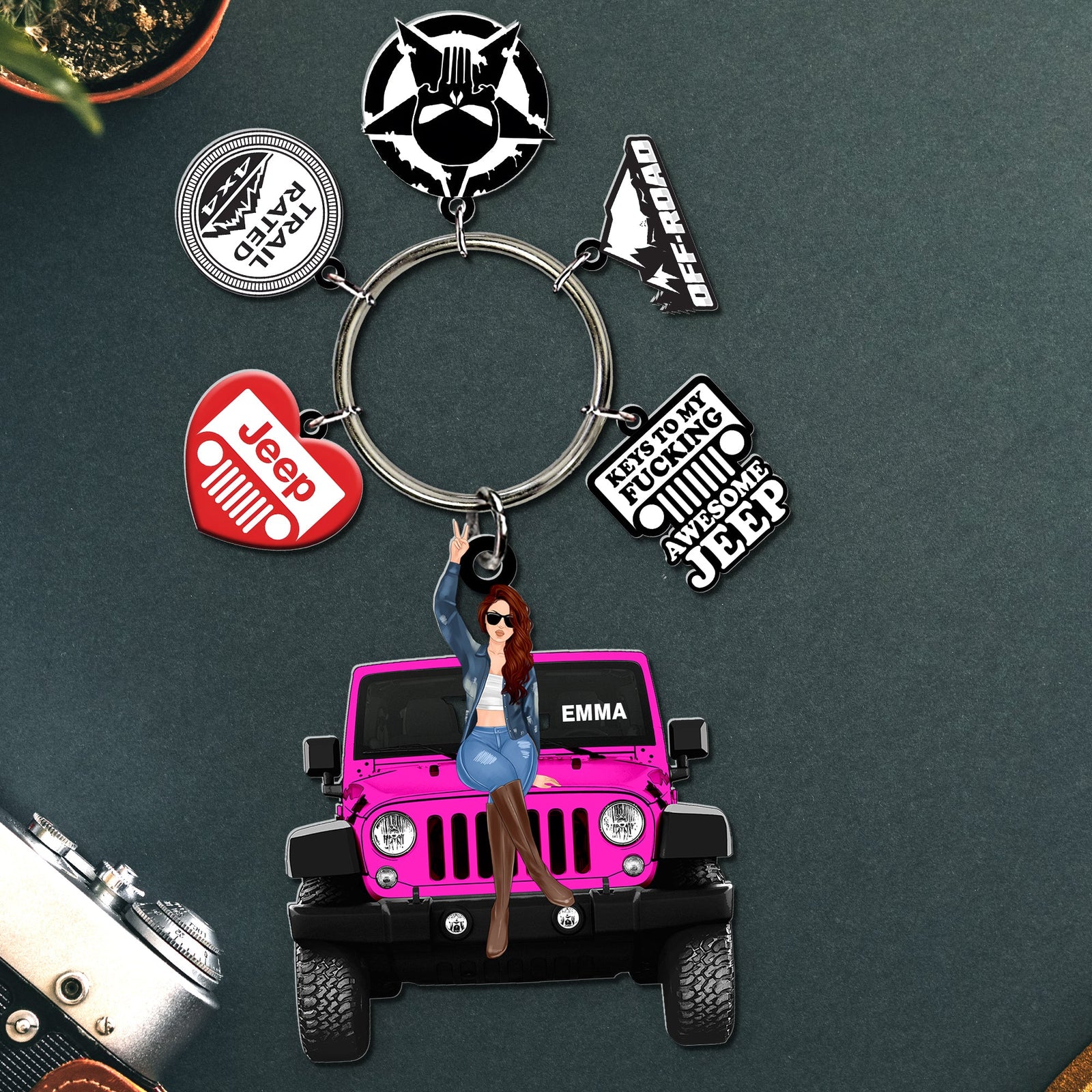 Personalized Gifts For Her Keychain With Charms 02KADC130624TM-Homacus