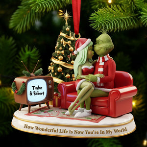 Green Monster Couple Ornament - Personalized Christmas Gifts 07PATI231025